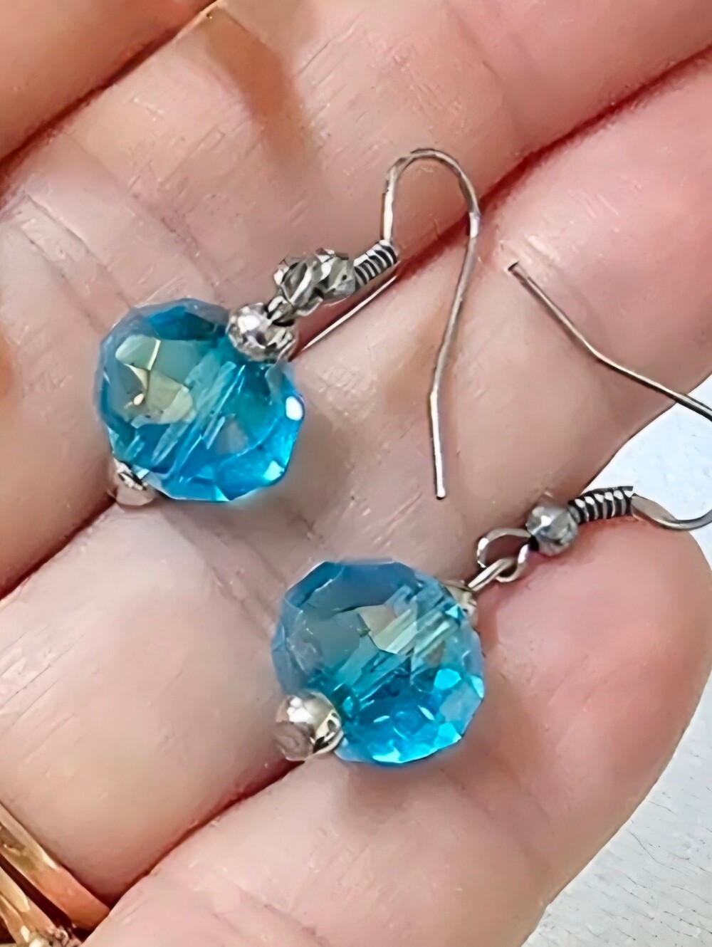 Turquoise Dangling Earrings Beaded